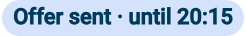 Offer sent · until 20:15 badge